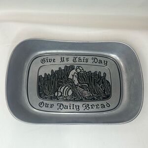 Wilton Armetale Tray Give Us This Day Our Daily Bread Cooking Serving Food Drink
